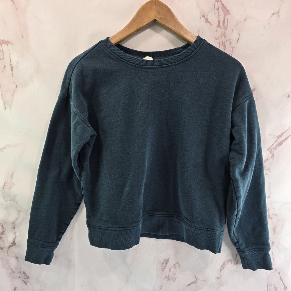 Pact Sweatshirt Womens XS Green Organic Pullover Drop Shoulder Dark